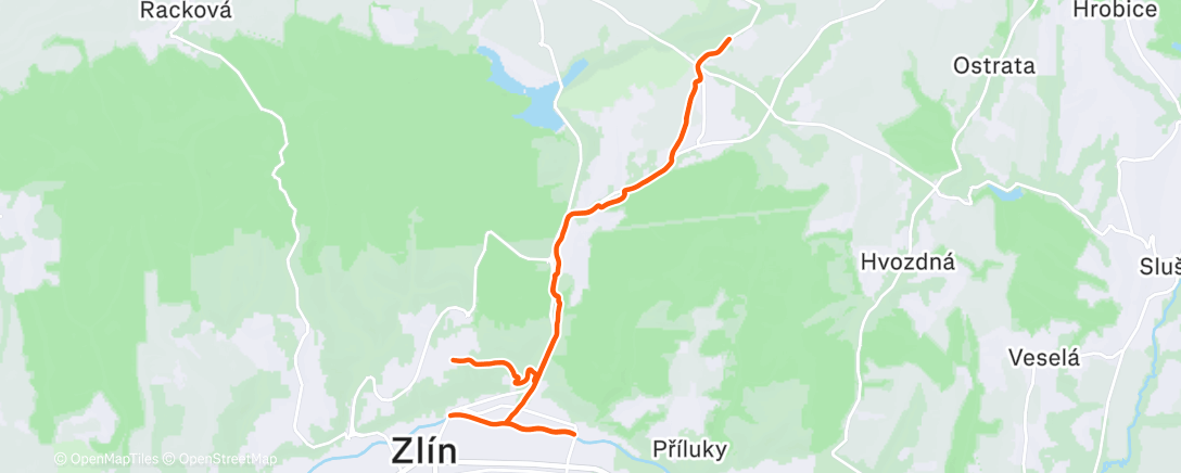 Карта физической активности (2025 Prosinec 22. běh /S/Vršava-Kostelec-ZOO Lešná-KNTB-Cigánov)