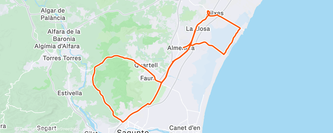 Map of the activity, Afternoon Ride