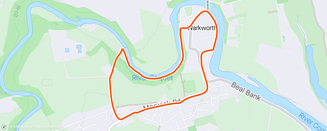 Mapa de la actividad (Warkworth)
