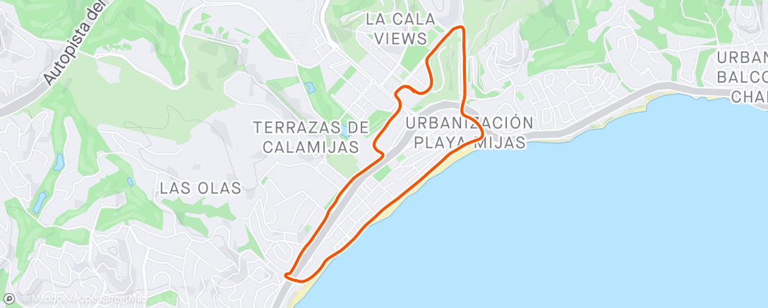 Map of the activity, Morning Run La Cala