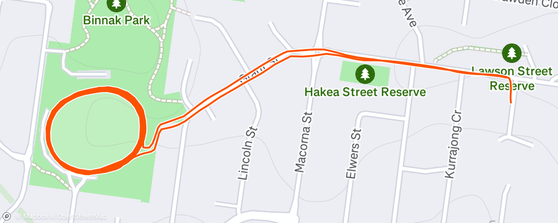 Map of the activity, Morning Run