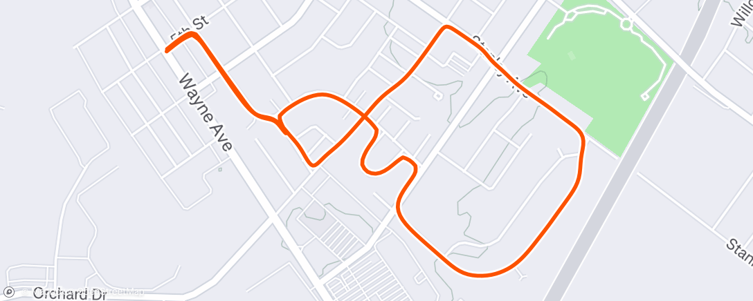 Map of the activity, Afternoon Run