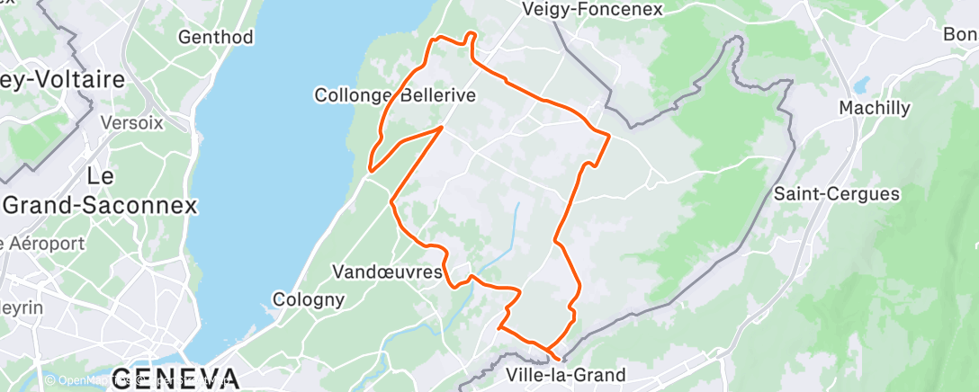 Map of the activity, Sortie vélo le matin