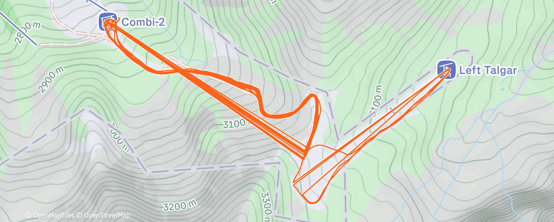 Map of the activity, Morning Snowboard