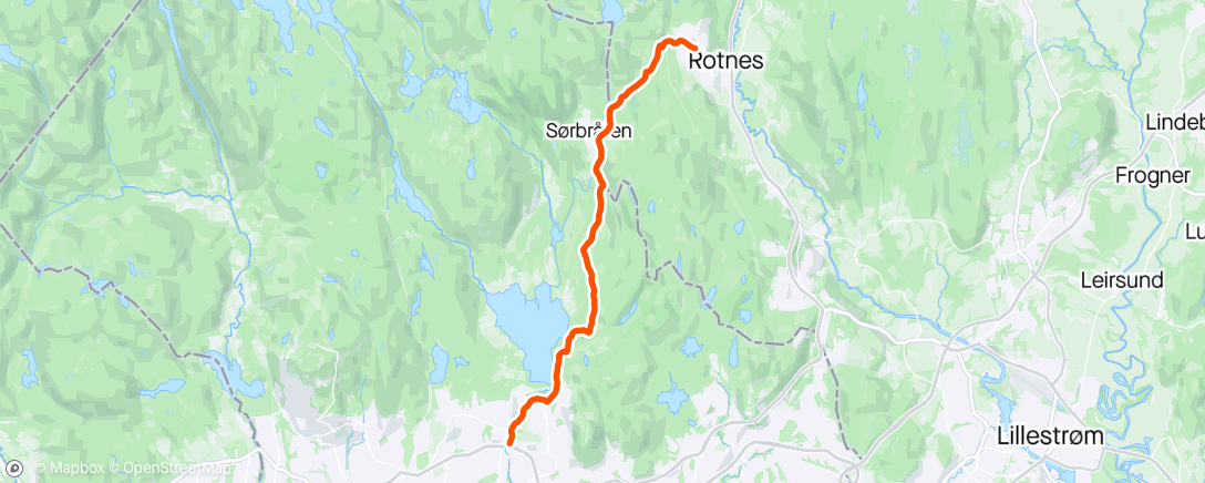 Mapa da atividade, Trail ride: Oslo - (Movatn) - Nittedal