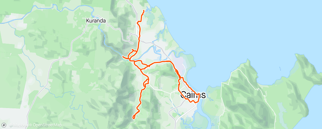 Map of the activity, Morning Activity Cairns ride with Shirley,  Deb and Karen