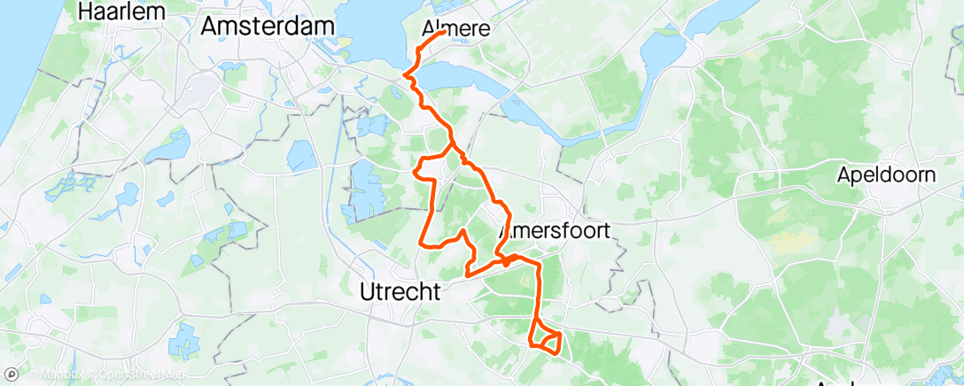Map of the activity, Afzien ritje met Micca