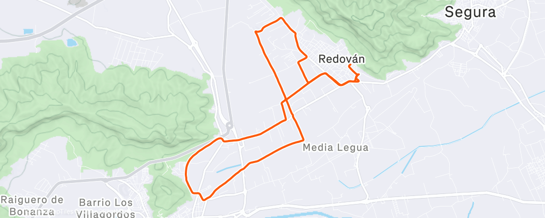 Map of the activity, Easy navideño Run