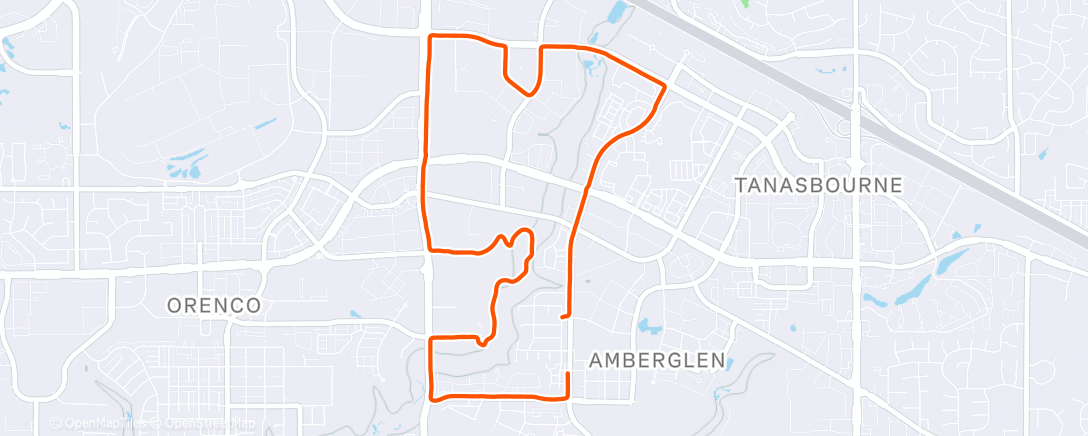 Map of the activity, Afternoon Run