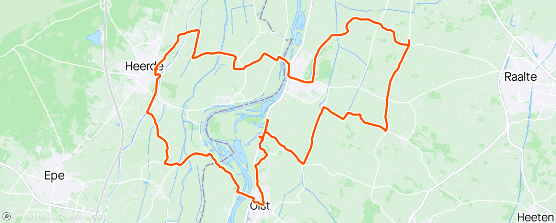 Map of the activity, Heel veel wind met nafietsen route Boerderijen tocht met Hans.