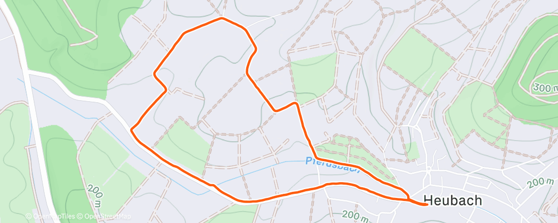 Map of the activity, Lauf am Morgen