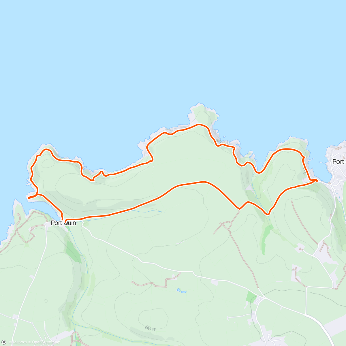 Map of the activity, Port Quin loop after nightshift