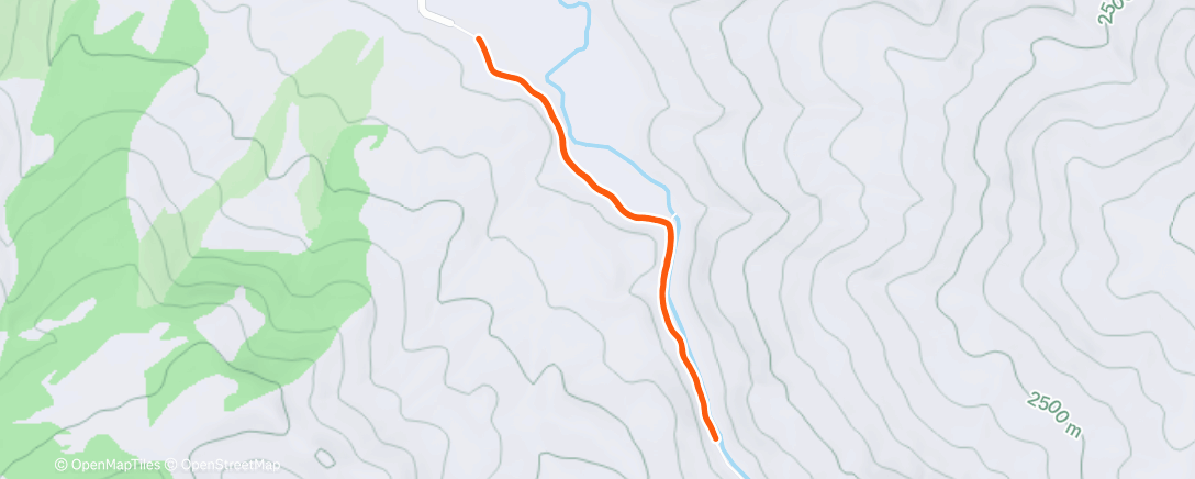 Map of the activity, Afternoon Run