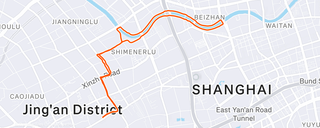 Map of the activity, 晨间跑步