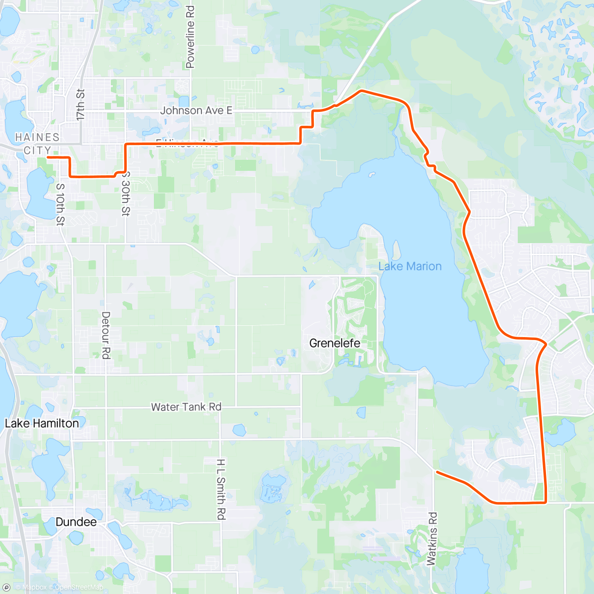 Карта физической активности (ROUVY - Florida | Haines City - Lake Pierce)