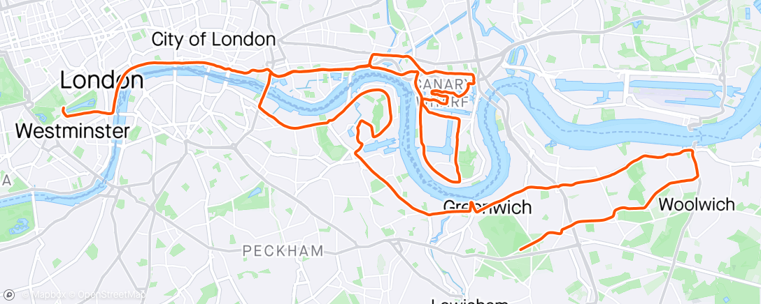 Map of the activity, London Marathon ✨