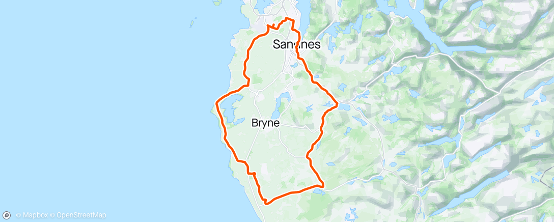 Map of the activity, 10-mils med terskeldrag på Varhaug