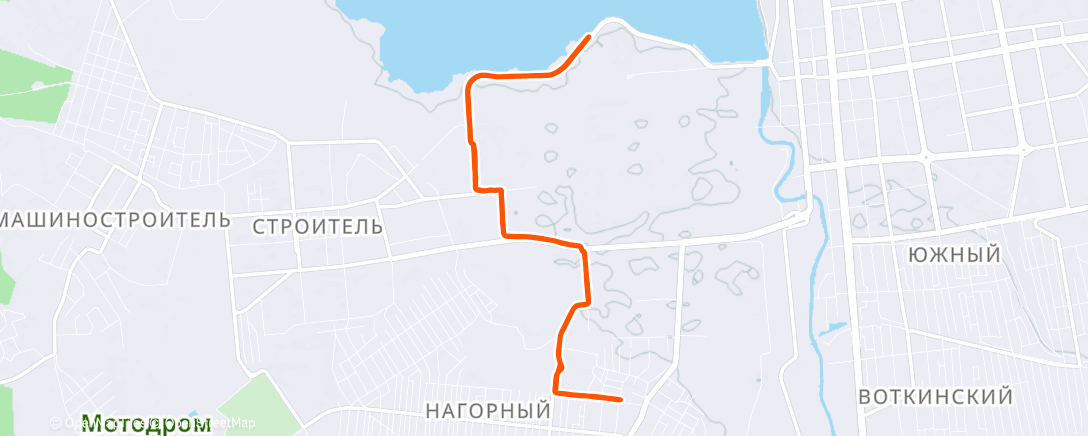 Map of the activity, Afternoon Run