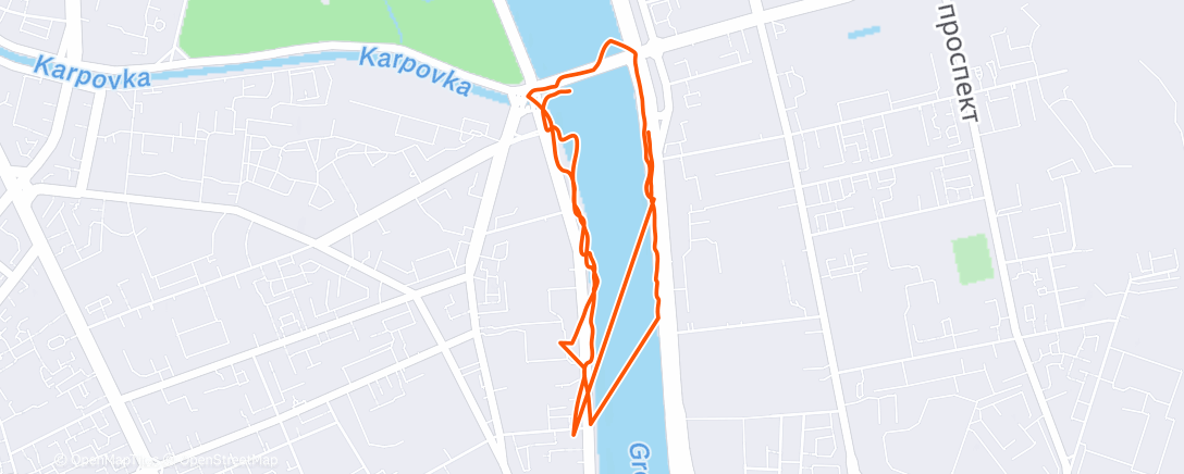 Map of the activity, Afternoon Run
