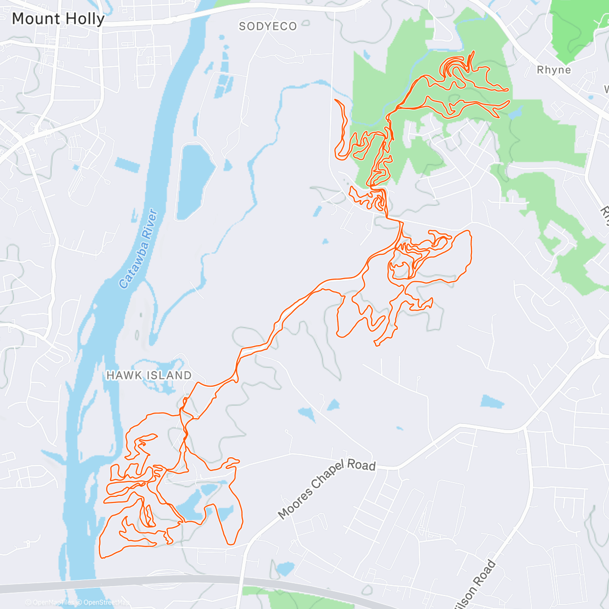 Map of the activity, Whitewater ride with Pat