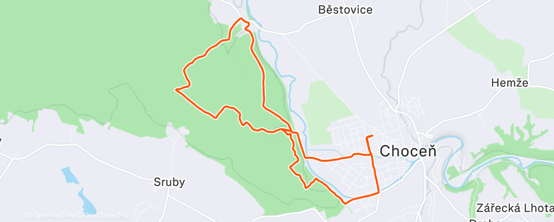 Map of the activity, Choceňsky traily