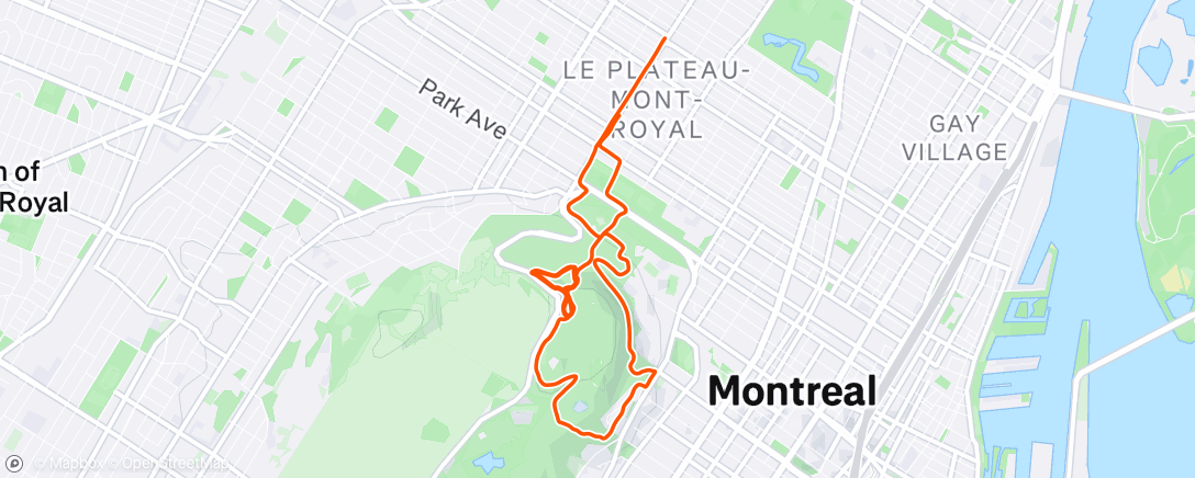 Map of the activity, Afternoon Trail Run
