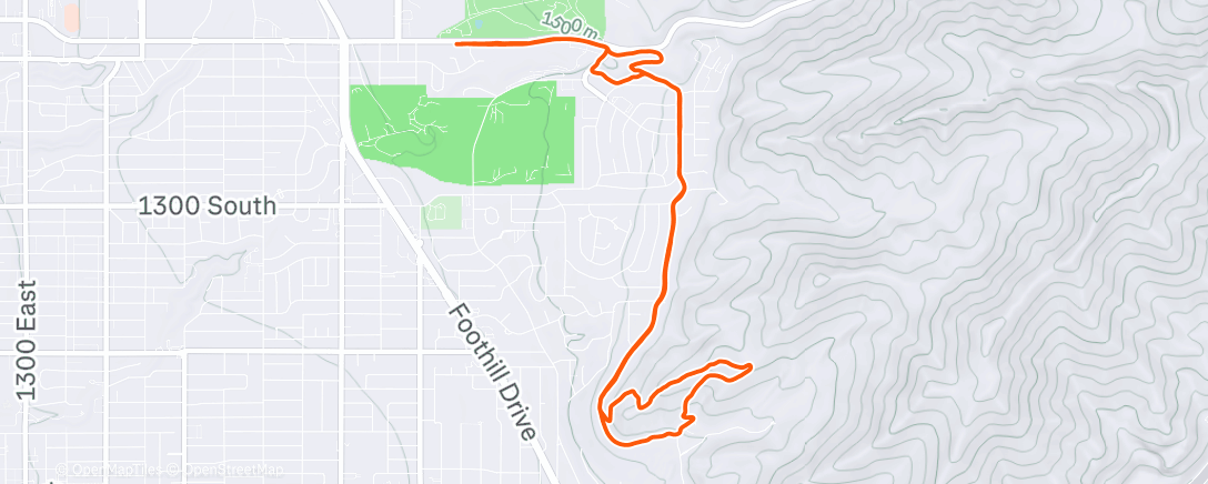 Map of the activity, Afternoon Run