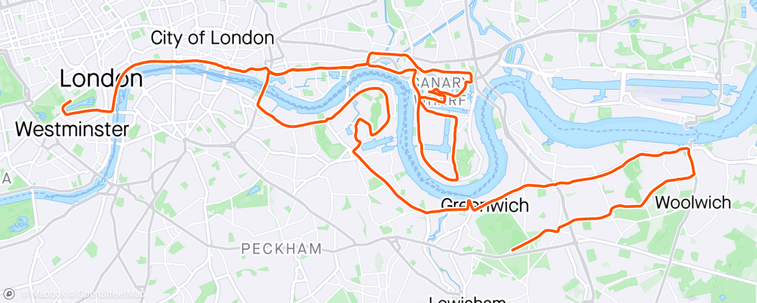 Map of the activity, London marathon - PB! 2:48.12
