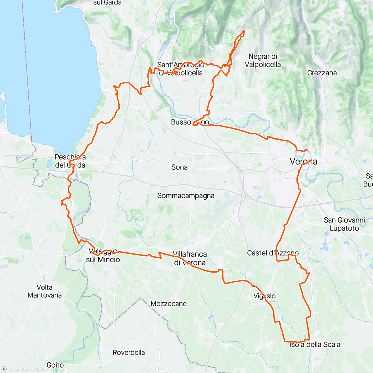 Map of the activity, Gravel Verona - Vino e Riso