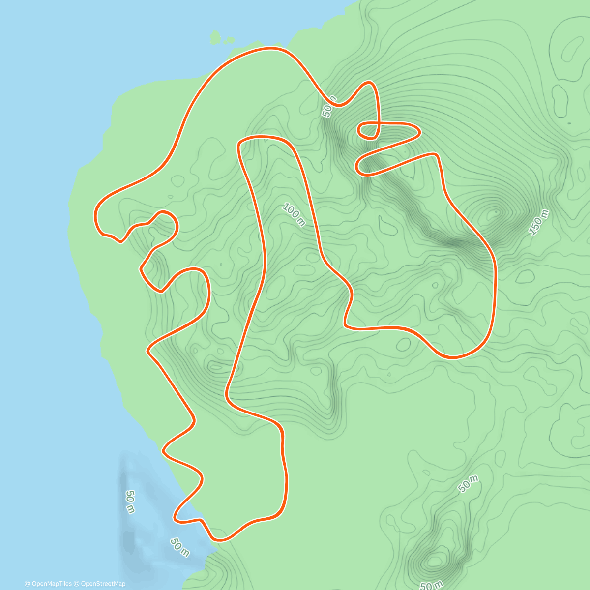 Map of the activity, Zwift - JOIN: Lead-outs on Hilly Route in Watopia
