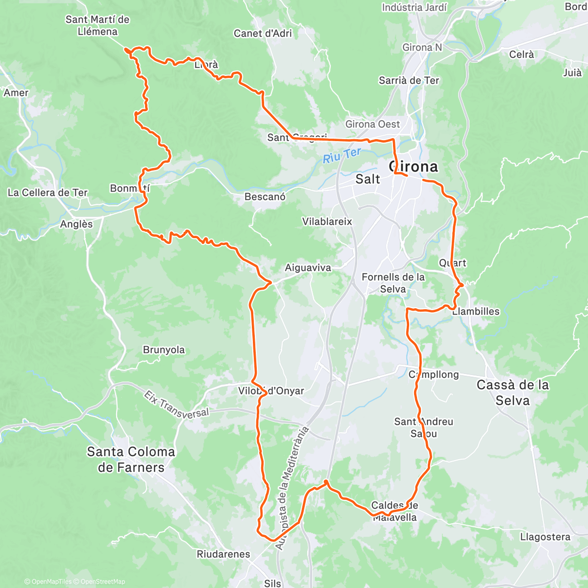 Map of the activity, Grupetto