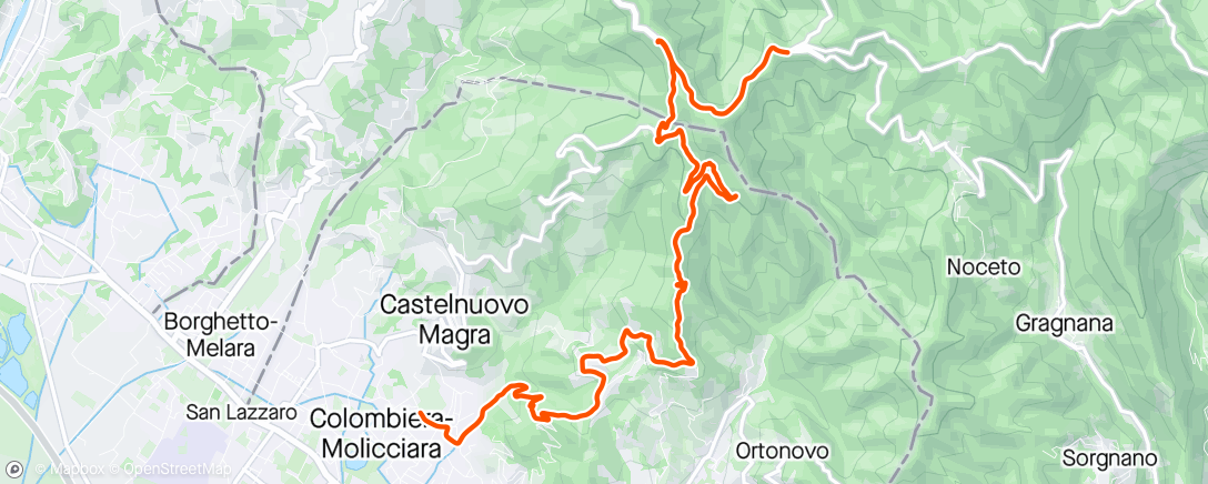 Map of the activity, Colli di Luni con CAI Parma parte 1