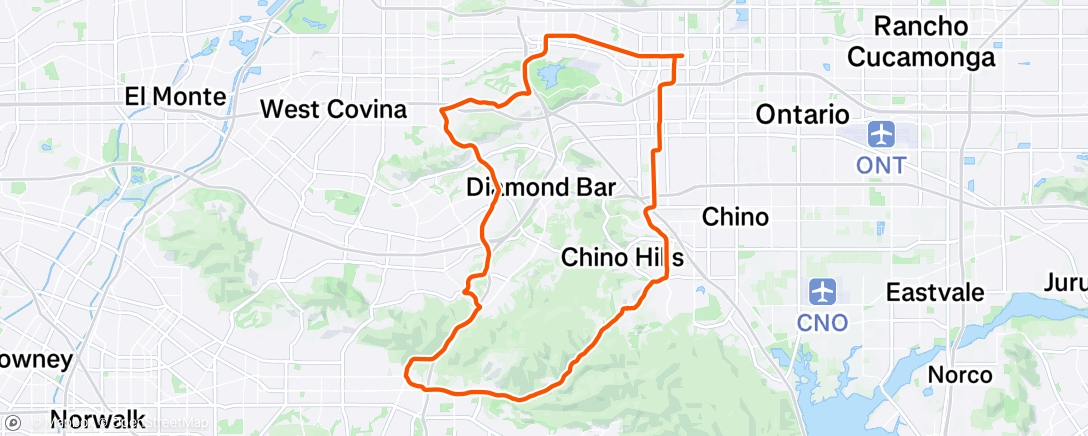 Map of the activity, Morning Ride