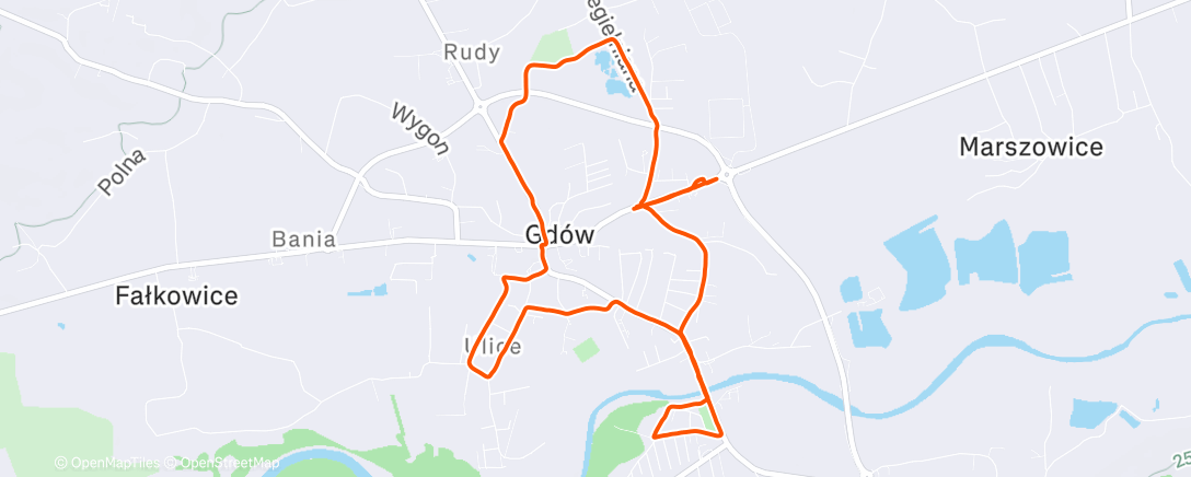 Map of the activity, Afternoon Run