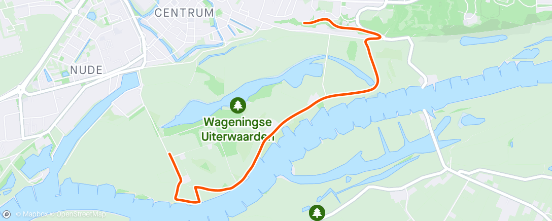 Map of the activity, Afternoon Run