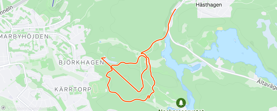 Map of the activity, Evening Trail Run