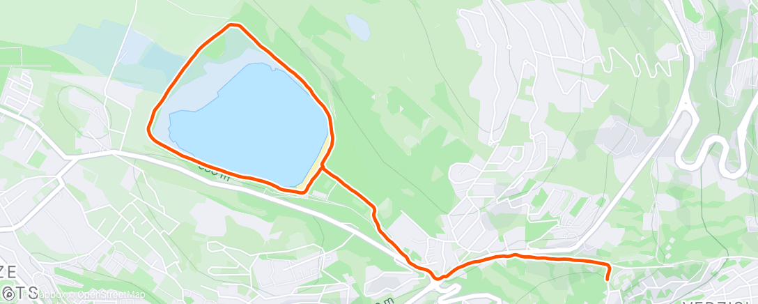 Map of the activity, Lisi Lake Run (1 Lap)