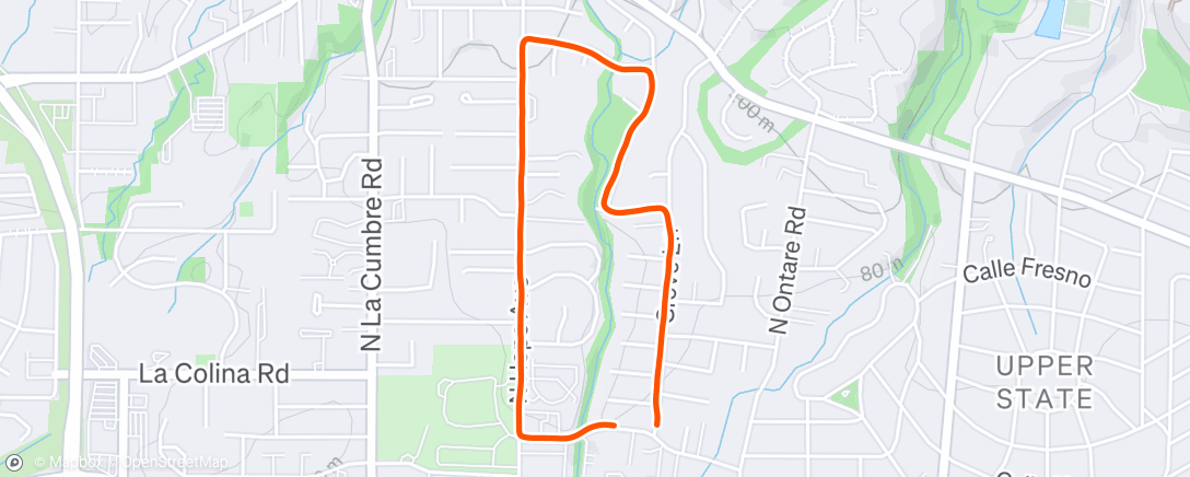 Map of the activity, Runnin in the Rain