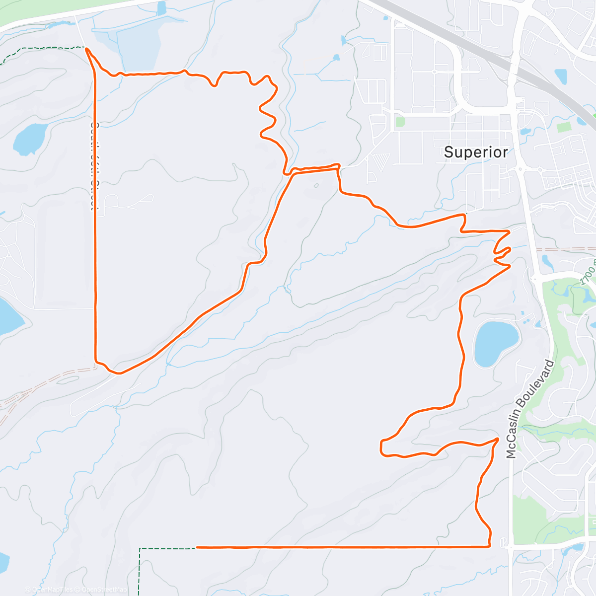 Map of the activity, Running with the Elk