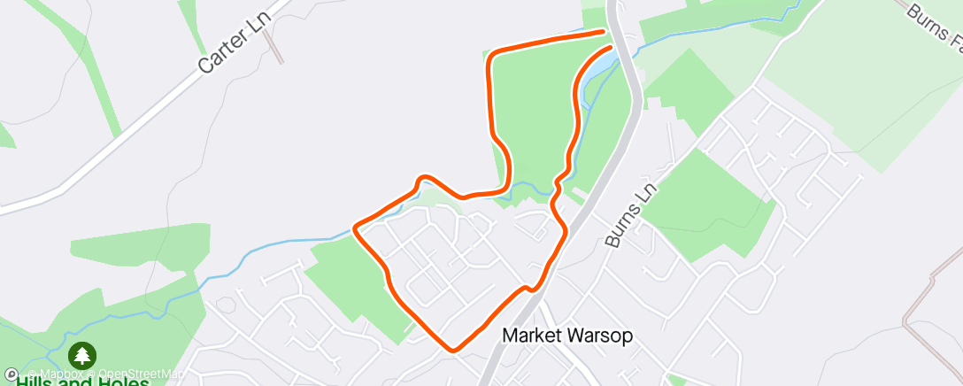 Map of the activity, Evening Walk w/ Amy