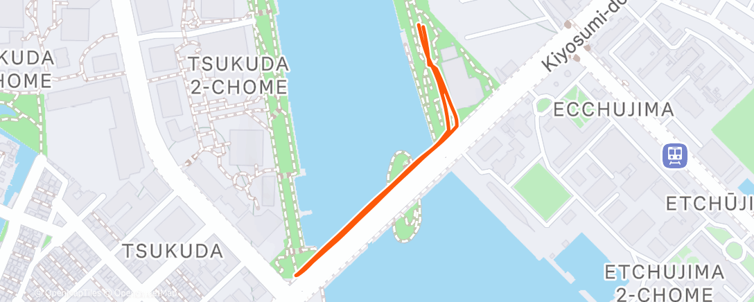 Map of the activity, 夜のウォーキング