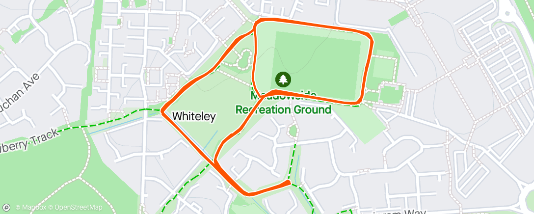 Map of the activity, Parkrun #126 Whiteley #32