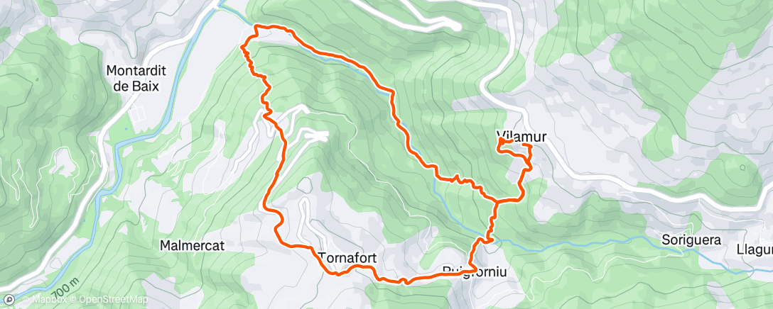 Peta aktivitas, Carrera de montaña por la tarde