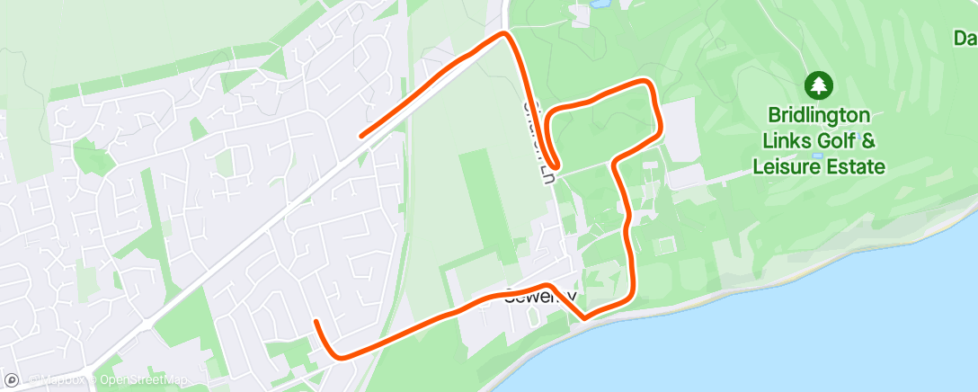 Karte der Aktivität „Morning Run & Sewerby Steps x2”
