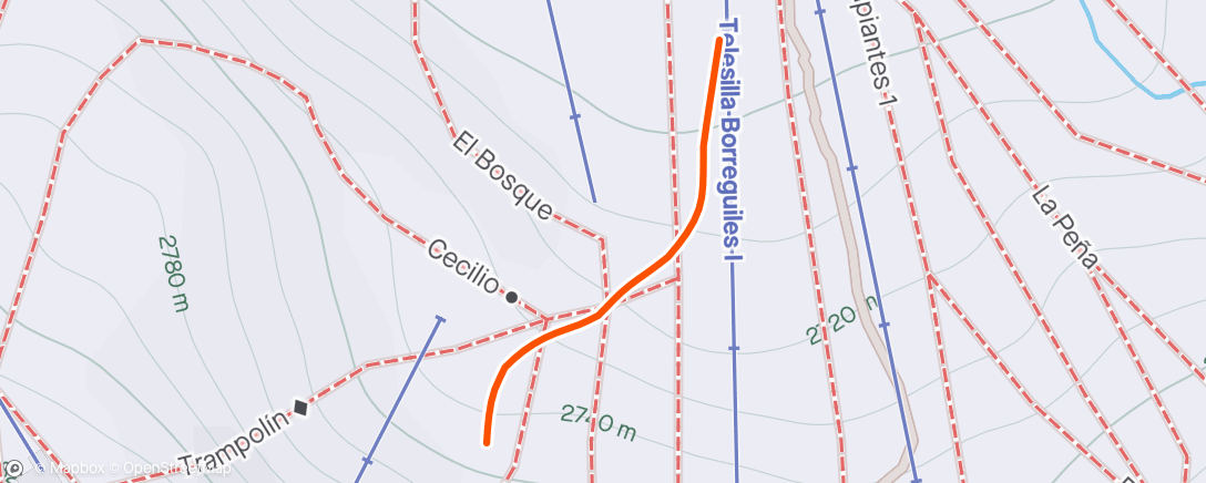 Map of the activity, Esquí alpino por la tarde