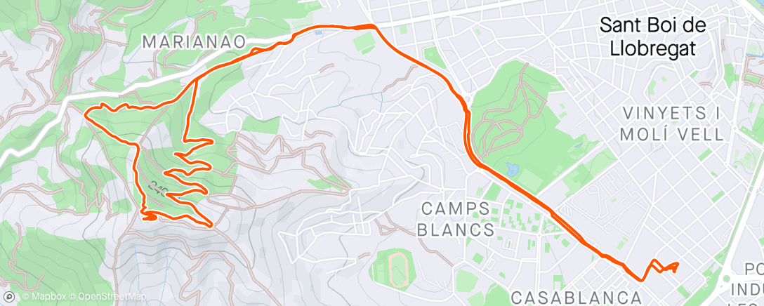 Mapa de la actividad (Bicicleta a la hora del almuerzo)