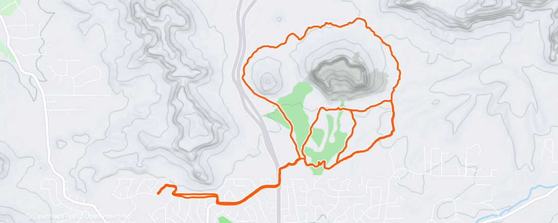 Map of the activity, Big Park - Middle 8 + Big Park -> Courthouse -> Bell Rock
