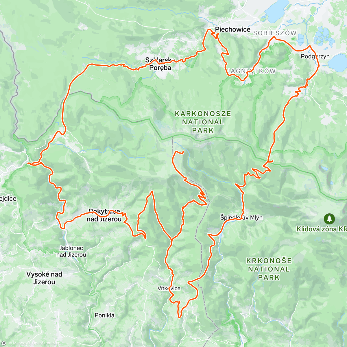 Map of the activity, Karkonoska Klasyka - Michałowice, Odrodzenie, Labska