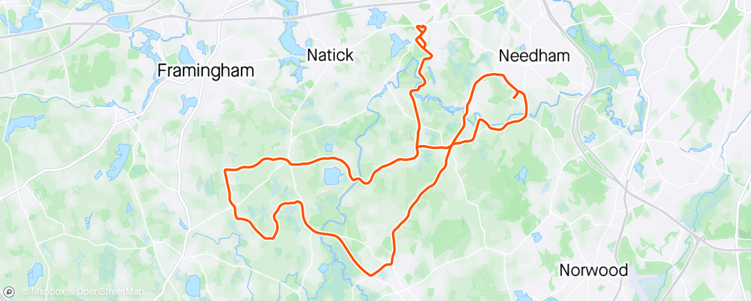 Map of the activity, Morning Ride- Sunday loop