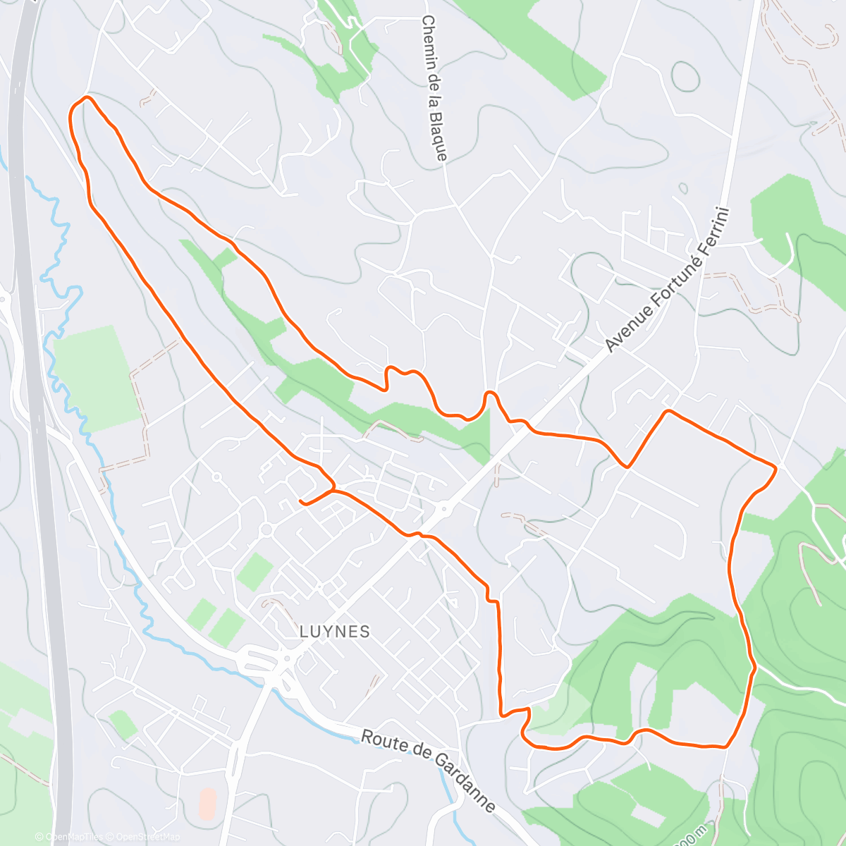 Map of the activity, Footing avec la belle famille